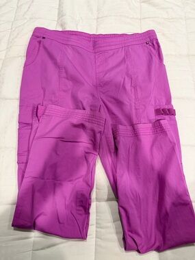 Vibrant Fuchsia Cargo Scrub Pants